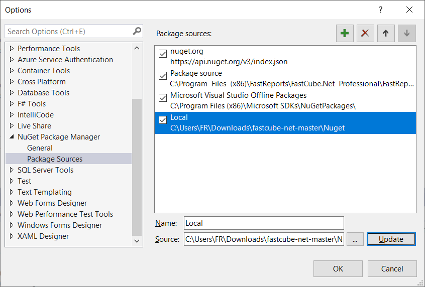Setting package sources